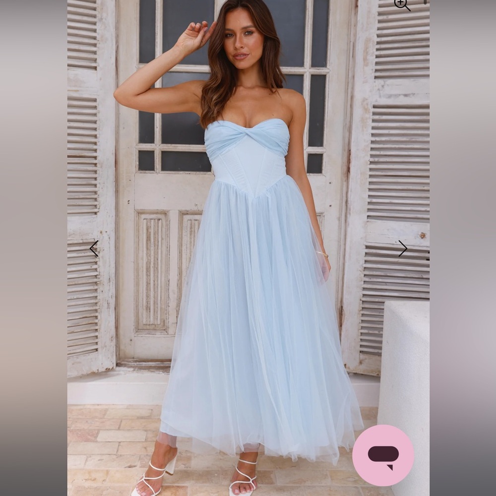 NWT - Hello Molly baby blue corset tulle dress. Size small.